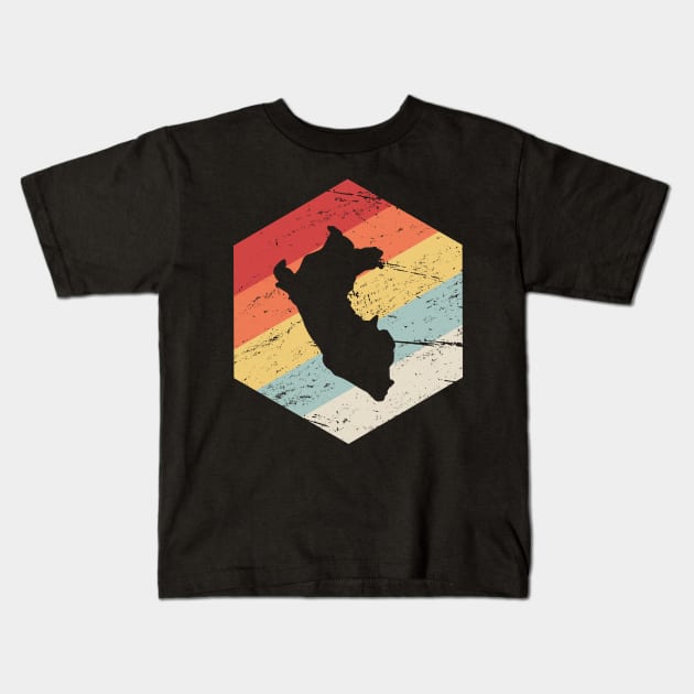 Retro Country Of Peru Kids T-Shirt by MeatMan